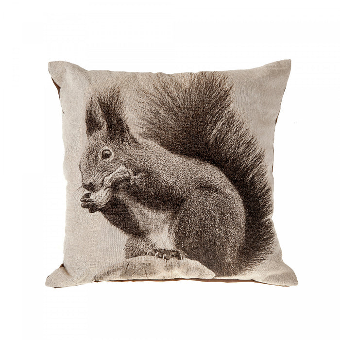 Woven Rustic Squirrel Cushion - Set of 2
