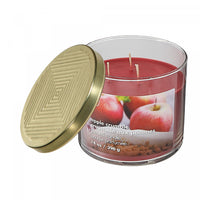14 Oz 3 Wick Jar Candle with Lid Apple Crumble - Set of 2