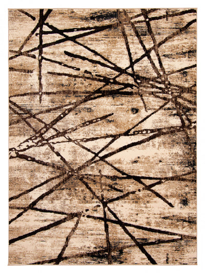 Cherokee Chocolate, Gold Area Rug - 7'10" X 10'2" 