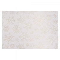 Vinyl Placemat Gold Snowflake on White - Set of 12