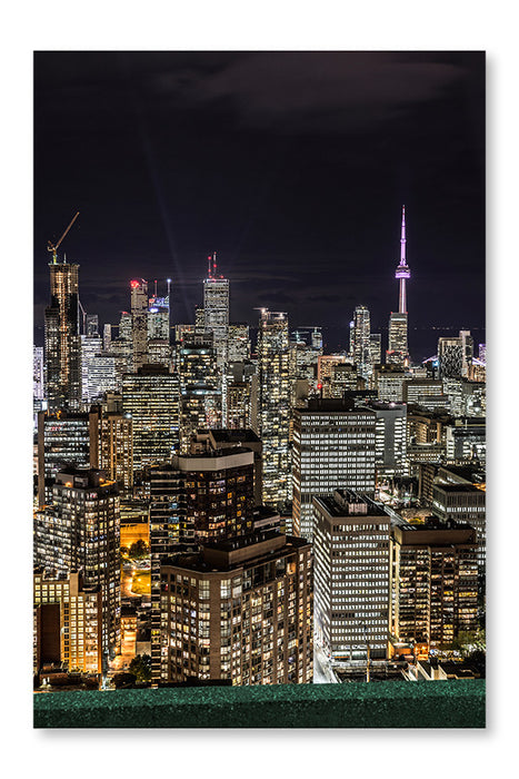 Downtown Toronto At Night 24x36 Wall Art Frame And Fabric Panel