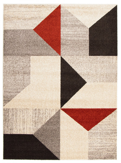 Hadley Grey / Red 7'10" x 10'2" Area Rug