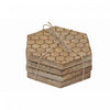 Set of 4 Mango Wood Hexagon Honeycomb Coasters