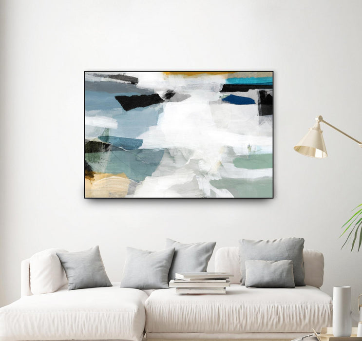 \"Brush Formation Ii\" Canvas Framed Black 36x24 Wall Art