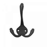 Classic Triple Iron Wall Hook Gun Metal - Set of 4 Hooks