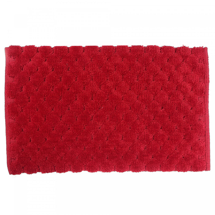 Handwoven Pompom Bathmat Red 20 x 32 Bathmat