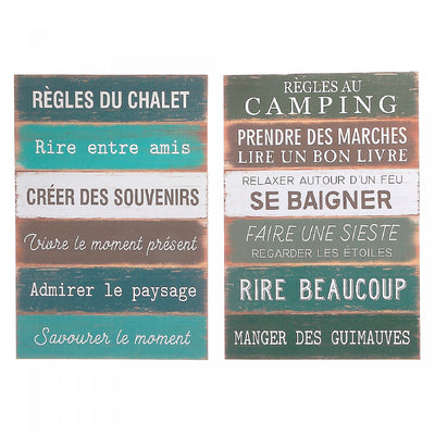 Wall Plaque Regles Du Chalet|Panneau mural de style plaque « Règles Du Chalet »