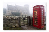 Telephone Box Near Snowshill Church 24x36 Wall Art Frame And Fabric Panel