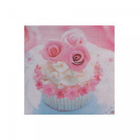 20 Pack 3 Ply Cocktail Napkin Rose Cupcake - Set of 6