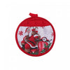 Round Potholder with Santa on Scooter - Set of 6
