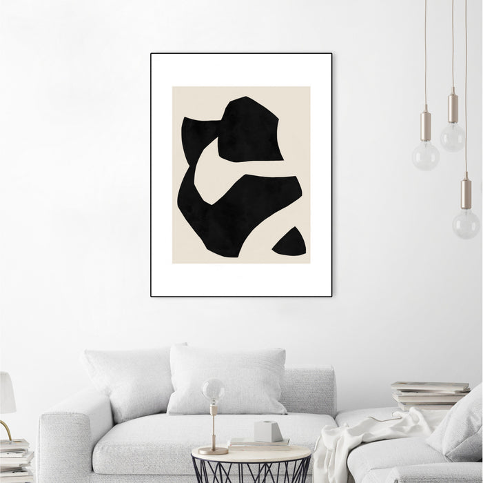 \"Untilted\" Canvas Framed Black 30x40 Wall Art