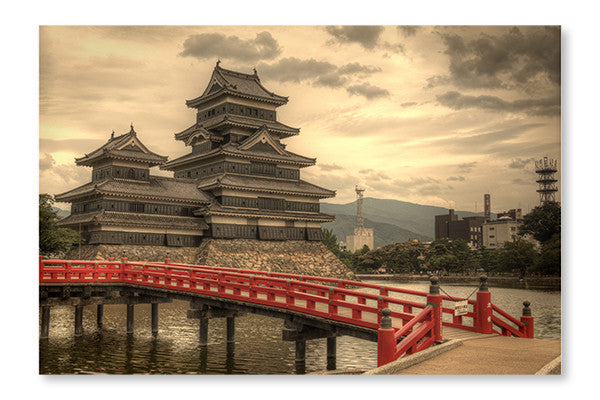 Matsumoto Castle In Matsumoto, Japan 24x36 Wall Art Frame And Fabric Panel