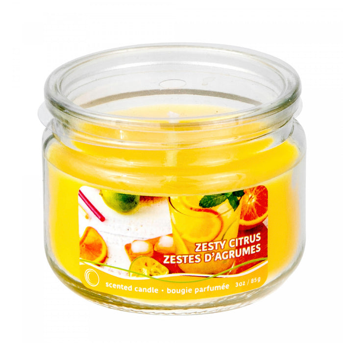 3 Oz Scented Glass Jar with Lid Zesty Citrus - Set of 2 Candle