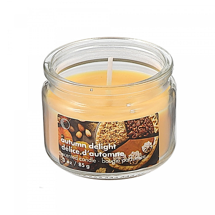 3 Oz Scented Glass Jar with Lid Autumn Delight - Set of 4 Candle