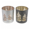 Glass Tealight Holders Silent Night - Set of 2 Candle Holder