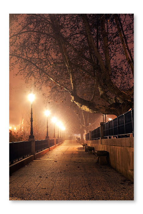 Night Cityscape 16x24 Wall Art Frame And Fabric Panel
