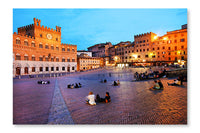 Piazza Del Campo With Palazzo Pubblico 24x36 Wall Art Frame And Fabric Panel