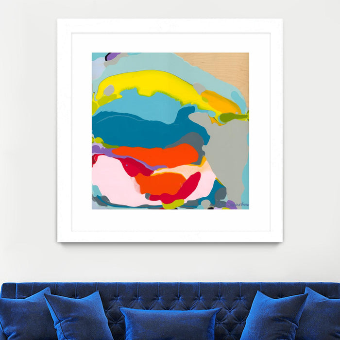 \"Free Falling\" Matted and Framed White 30x30 Wall Art