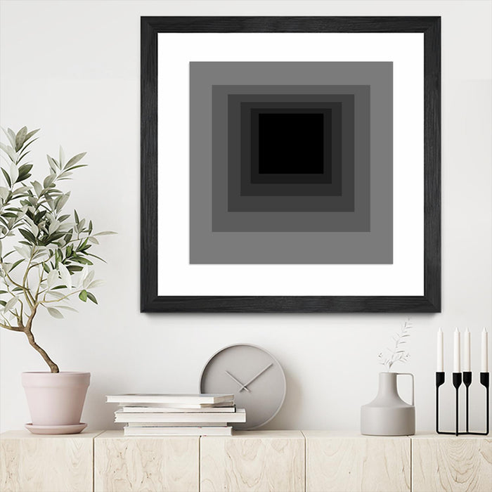 \"After Josef A\" Matted and Framed Black 36x36 Wall Art