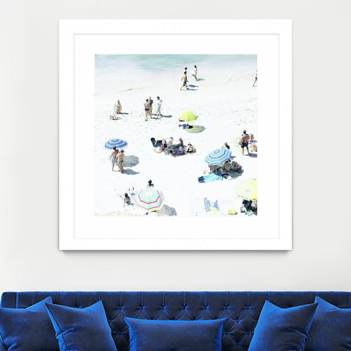 \"Happy Days\" Matted and Framed White 36x36 Wall Art