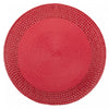 Vinyl Round Placemat with Red Border - Set of 12