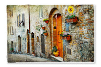 Charming Old Streets Of Medieval Towns Of Tuscany 16x24 Wall Art Frame And Fabric Panel