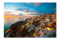 Santorini Greece 16x24 Wall Art Frame And Fabric Panel