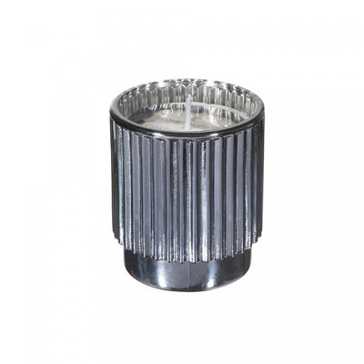 4.6 Oz Ribbed Electroplated Scented Candle Midnight Charm - Set of 2|Bougie parfumée côtelée électroplaquée de 4,6 oz à arôme de charme de minuit - ensemble de 2