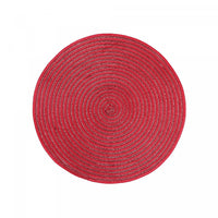 Woven Round Red Shimmer Placemat - Set of 12
