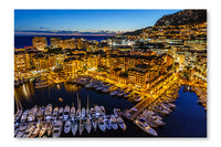Aerial View On Fontvieille And Monaco Harbor With Luxury Yachts 28x42 Wall Art Frame And Fabric Panel