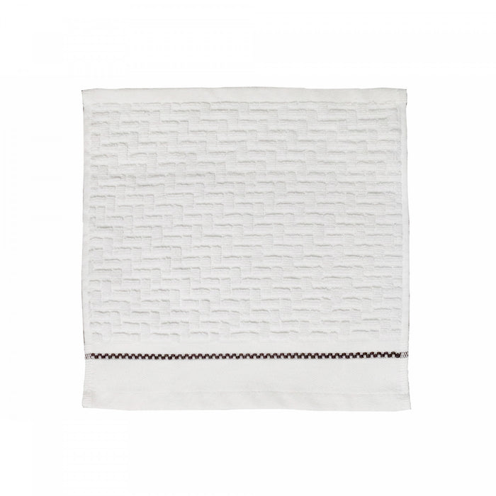 Luxury Stitch Wash Cloth 12 x 12 White - Set of 6 Towels