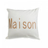 Maison White Canvas Cushion with Gold Print - Set of 2 Cushions