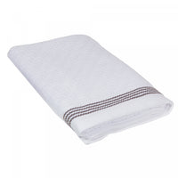 Luxury Stitch Bath Towel 30 x 60 White - Set of 2 Towels