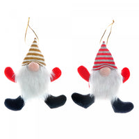 Striped Plush Gnome Ornament - Set of 12