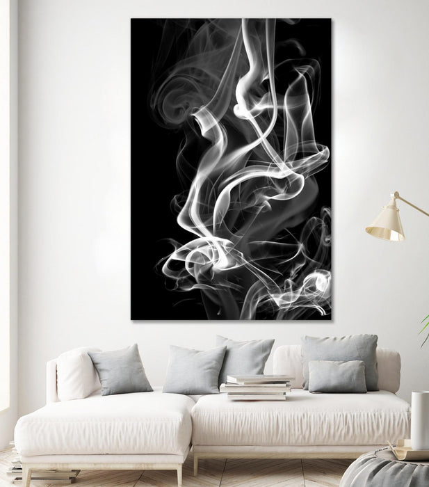 \"Black Smoke Abstract\" Giant Art 84x54 Wall Art