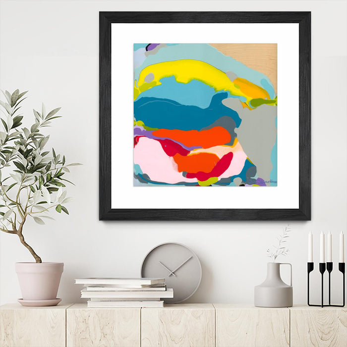 \"Free Falling\" Matted and Framed Black 30x30 Wall Art