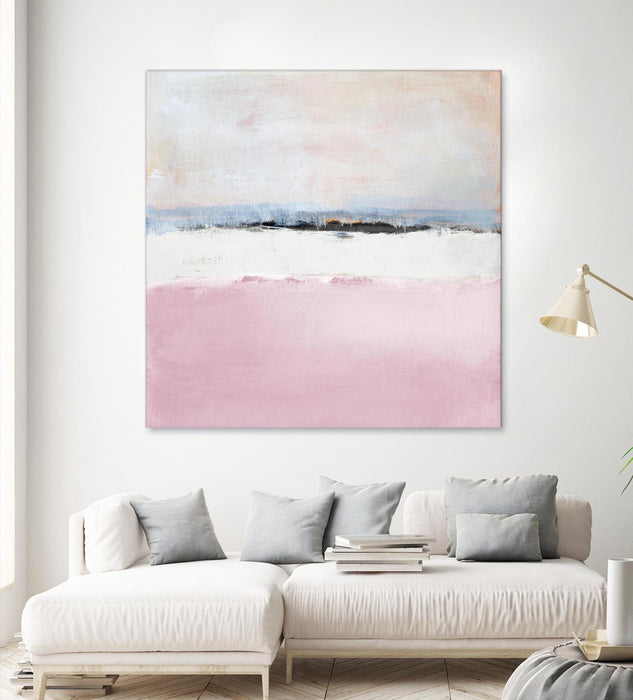 \"Pink Sea Abstract\" Giant Art 72x72 Wall Art