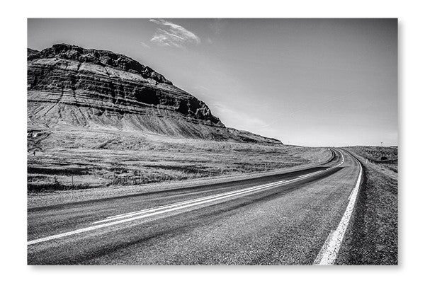 Mountain Iceland Road And Picturesque Natural Landscape 16x24 Wall Art Frame And Fabric Panel
