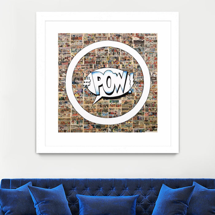 \"Smoke Circus I\" Matted and Framed White 30x30 Wall Art