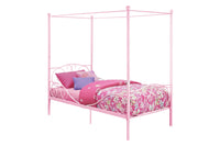 Whimsical Metal Canopy Twin Bed - Pink