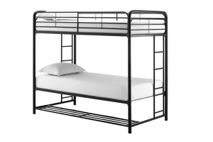 Atwater Living Bethia Twin/Twin Bunk Bed with Storage Bins - Black