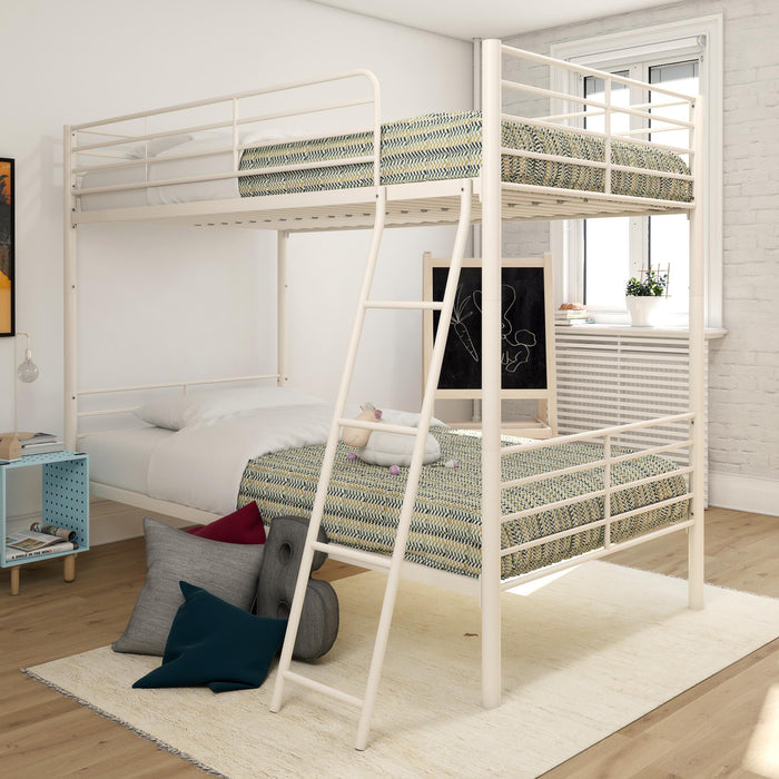 DHP Twin Over Twin Convertible Bunk Bed - White