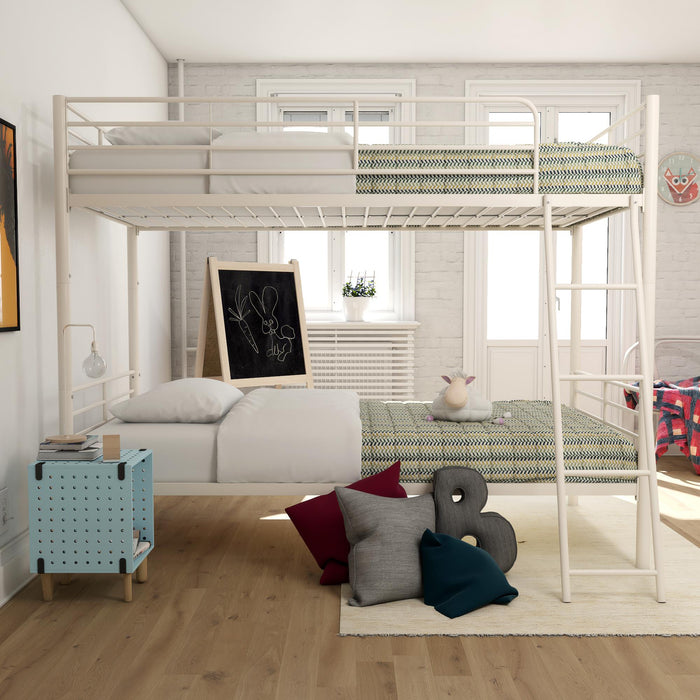 DHP Twin Over Twin Convertible Bunk Bed - White