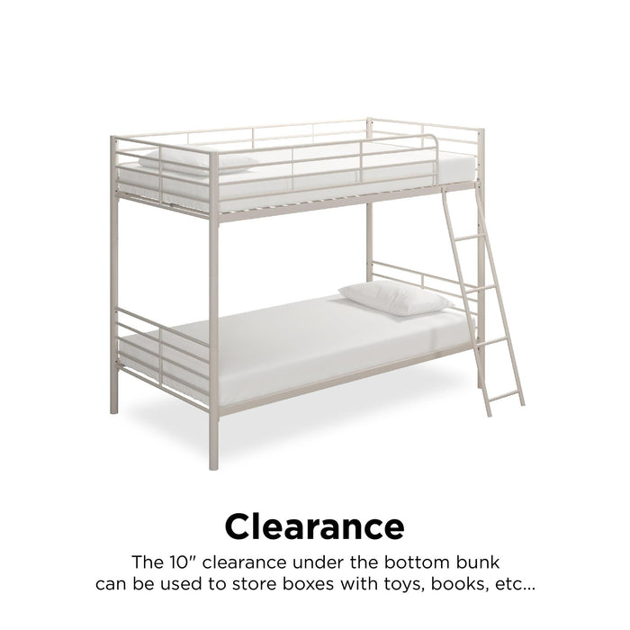 DHP Twin Over Twin Convertible Bunk Bed - White