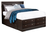 Yorkdale Queen 12 Drawer Storage Bed – Dark Brown