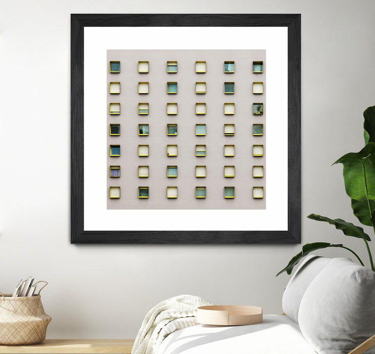\"Windows Ii\" Matted and Framed Black 36x36 Wall Art