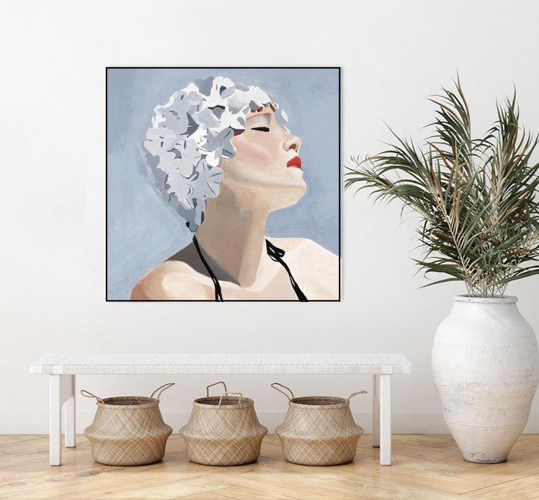 \"Getting My Tan On\" Canvas Framed Black 20x20 Wall Art