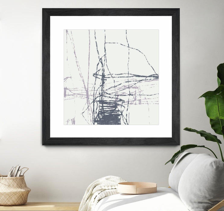 \"Chalk Doodles G\" Matted and Framed Black 30x30 Wall Art