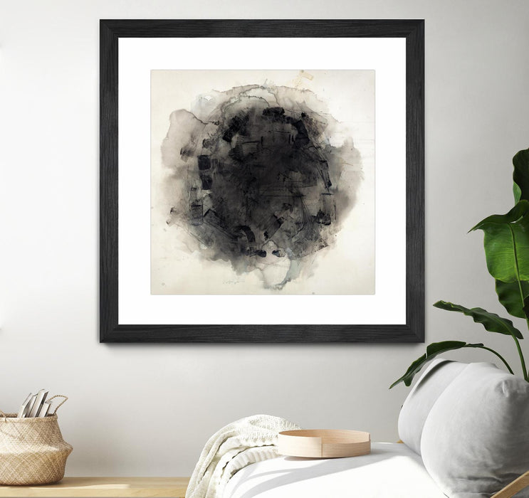 \"Positives And Negatives I\" Matted and Framed Black 30x30 Wall Art