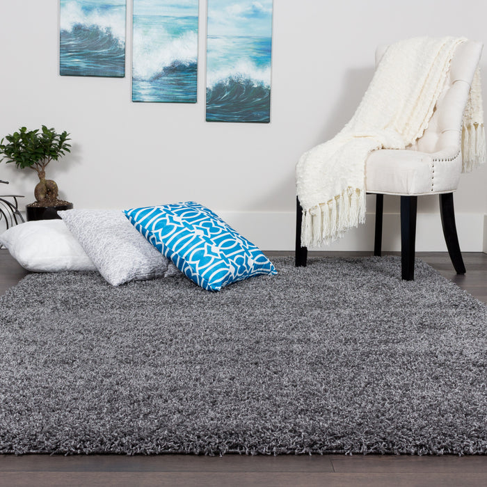 Victoria Grey Shag 3 x 5 Area Rug